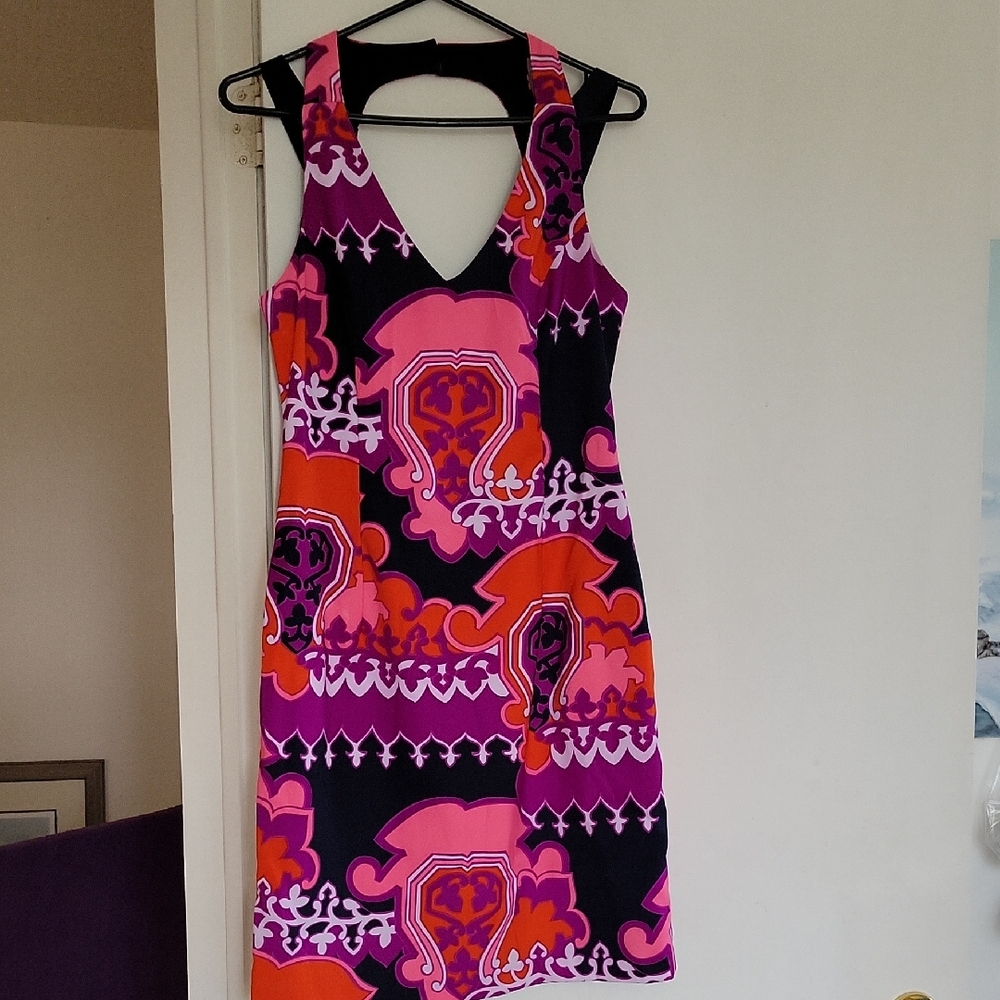 Muse Pink and Orange Graphic Mini Dress